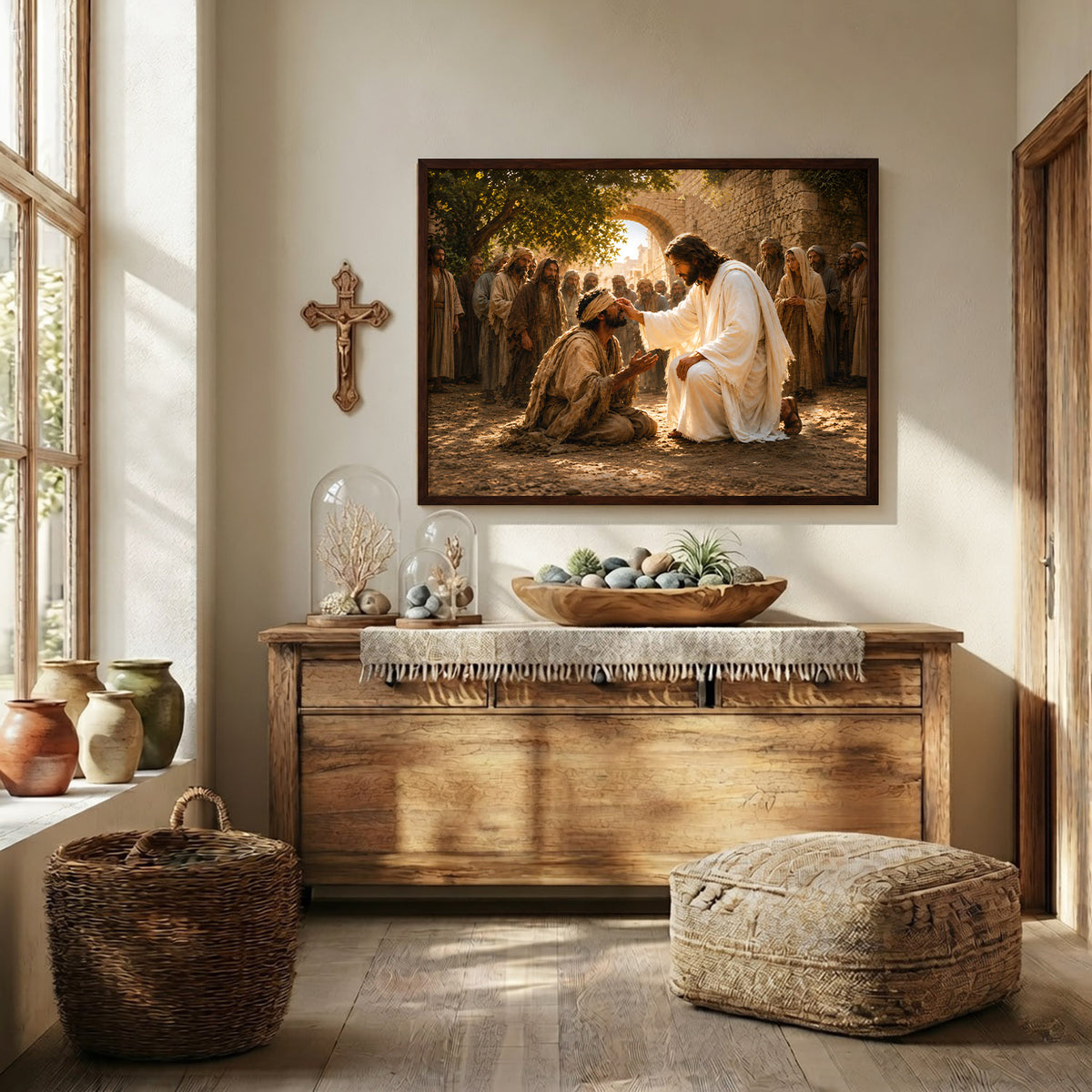 Inspirational Spiritual Scene Wall Art Canvas/Poster Golden Light Decor