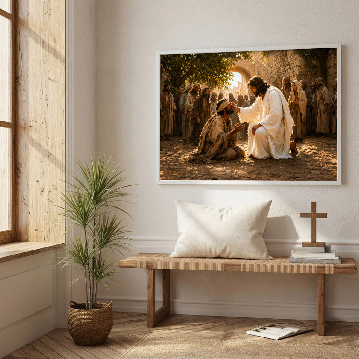 Inspirational Spiritual Scene Wall Art Canvas/Poster Golden Light Decor
