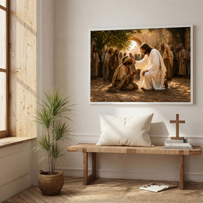 Inspirational Spiritual Scene Wall Art Canvas/Poster Golden Light Decor