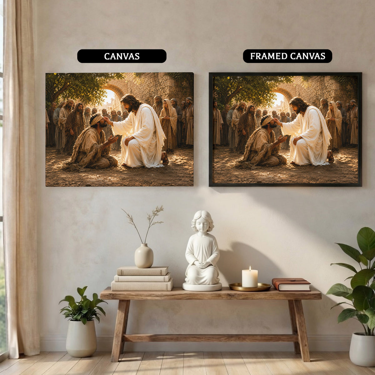 Inspirational Spiritual Scene Wall Art Canvas/Poster Golden Light Decor