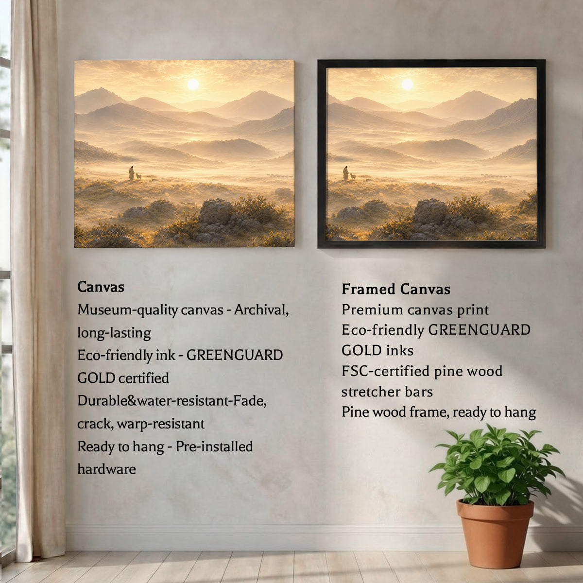 Peaceful Mountain Landscape Wall Art Poster/Canvas