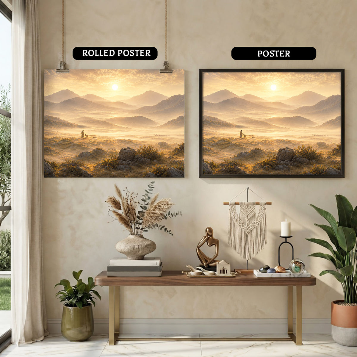 Peaceful Mountain Landscape Wall Art Poster/Canvas