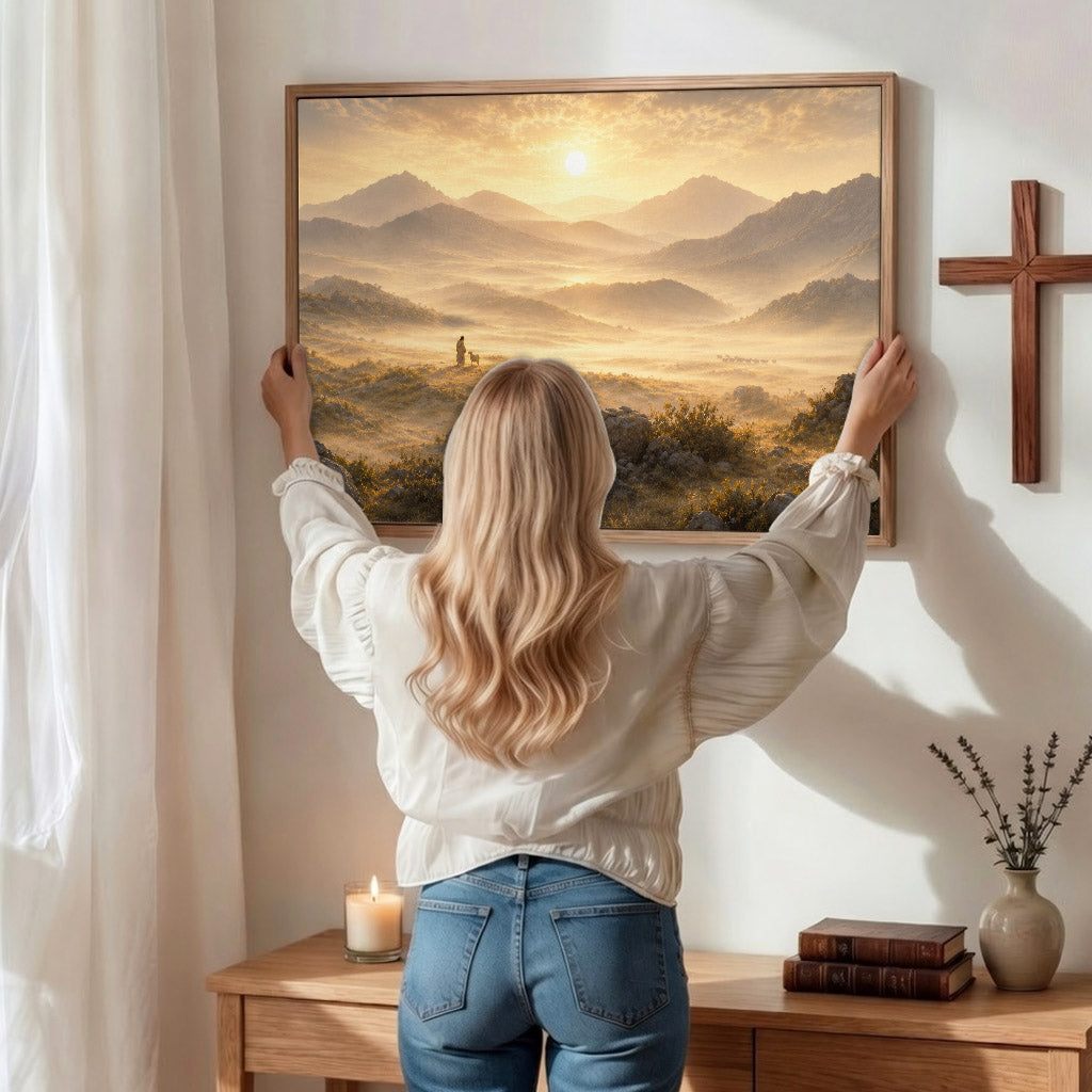 Peaceful Mountain Landscape Wall Art Poster/Canvas