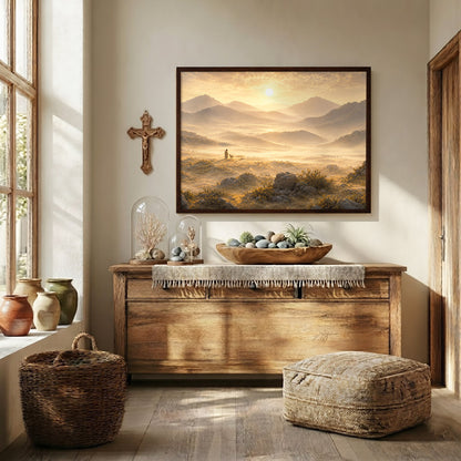 Peaceful Mountain Landscape Wall Art Poster/Canvas