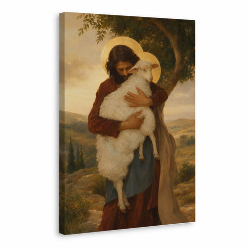 Jesus Holding Lamb Good Shepherd Wall Art Canvas/Poster