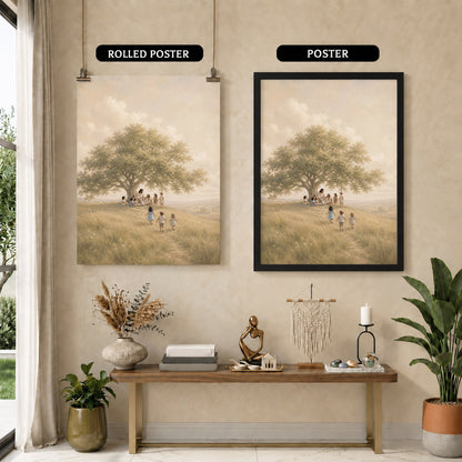 Jesus with Children Under Tree Wall Art Canvas/Poster