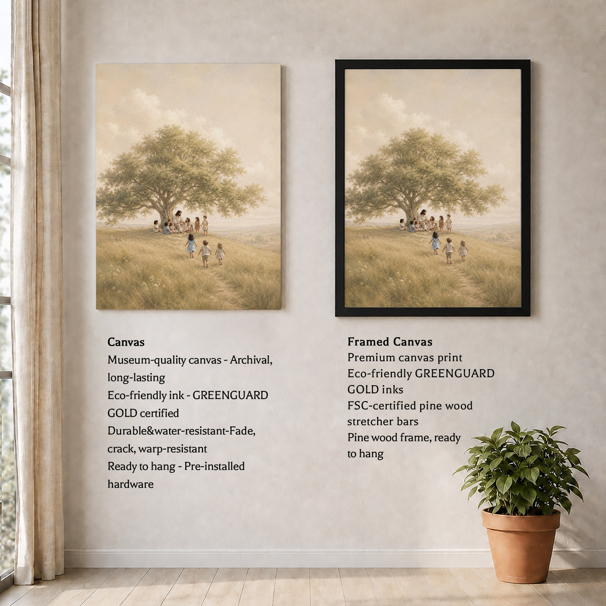 Jesus with Children Under Tree Wall Art Canvas/Poster
