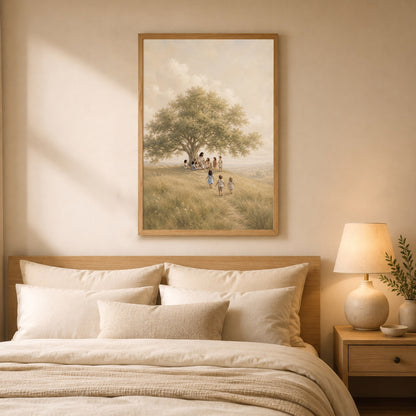 Jesus with Children Under Tree Wall Art Canvas/Poster
