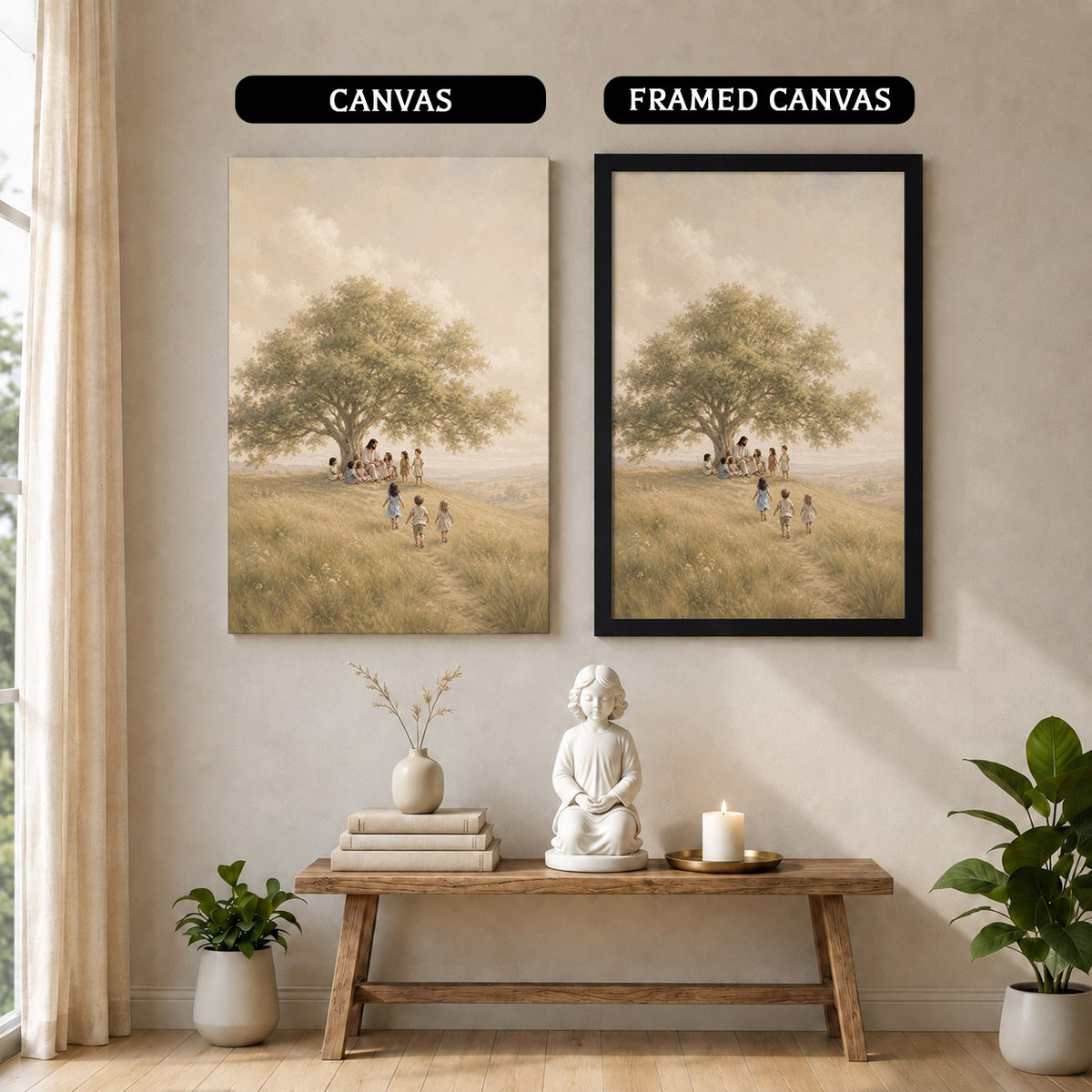 Jesus with Children Under Tree Wall Art Canvas/Poster