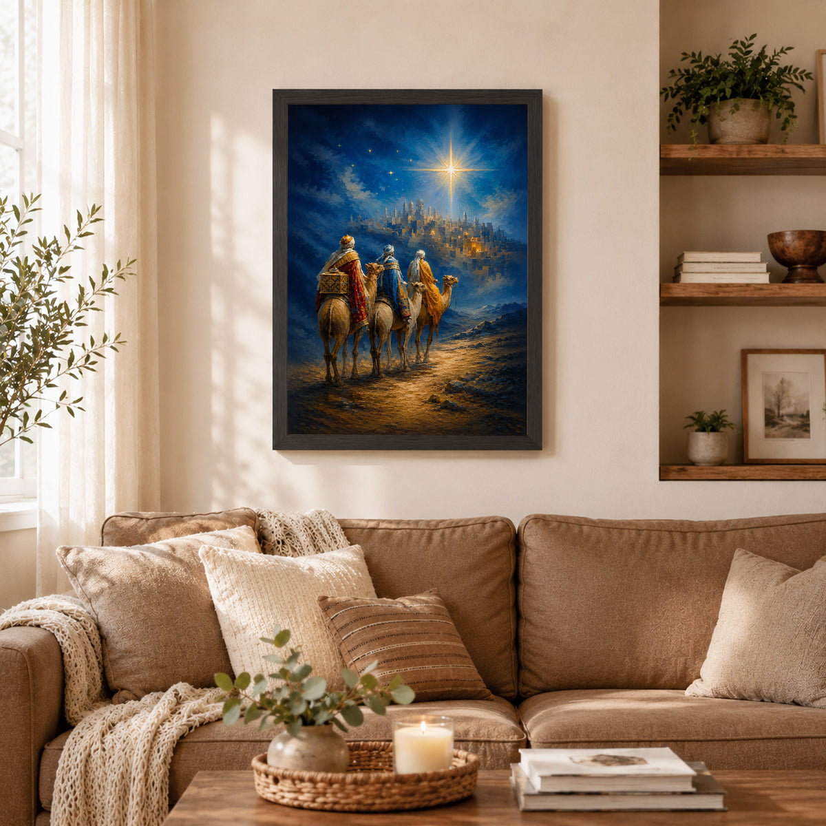 Three Wise Men Star of Bethlehem Christian Wall Art Poster/Canvas