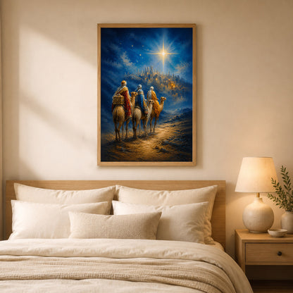 Three Wise Men Star of Bethlehem Christian Wall Art Poster/Canvas