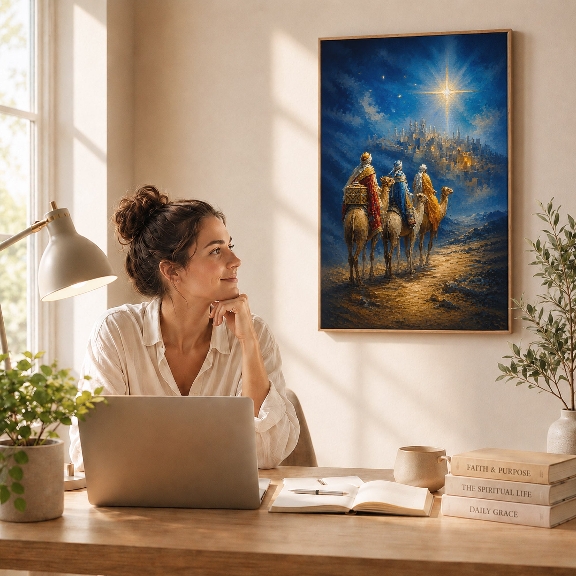 Three Wise Men Star of Bethlehem Christian Wall Art Poster/Canvas
