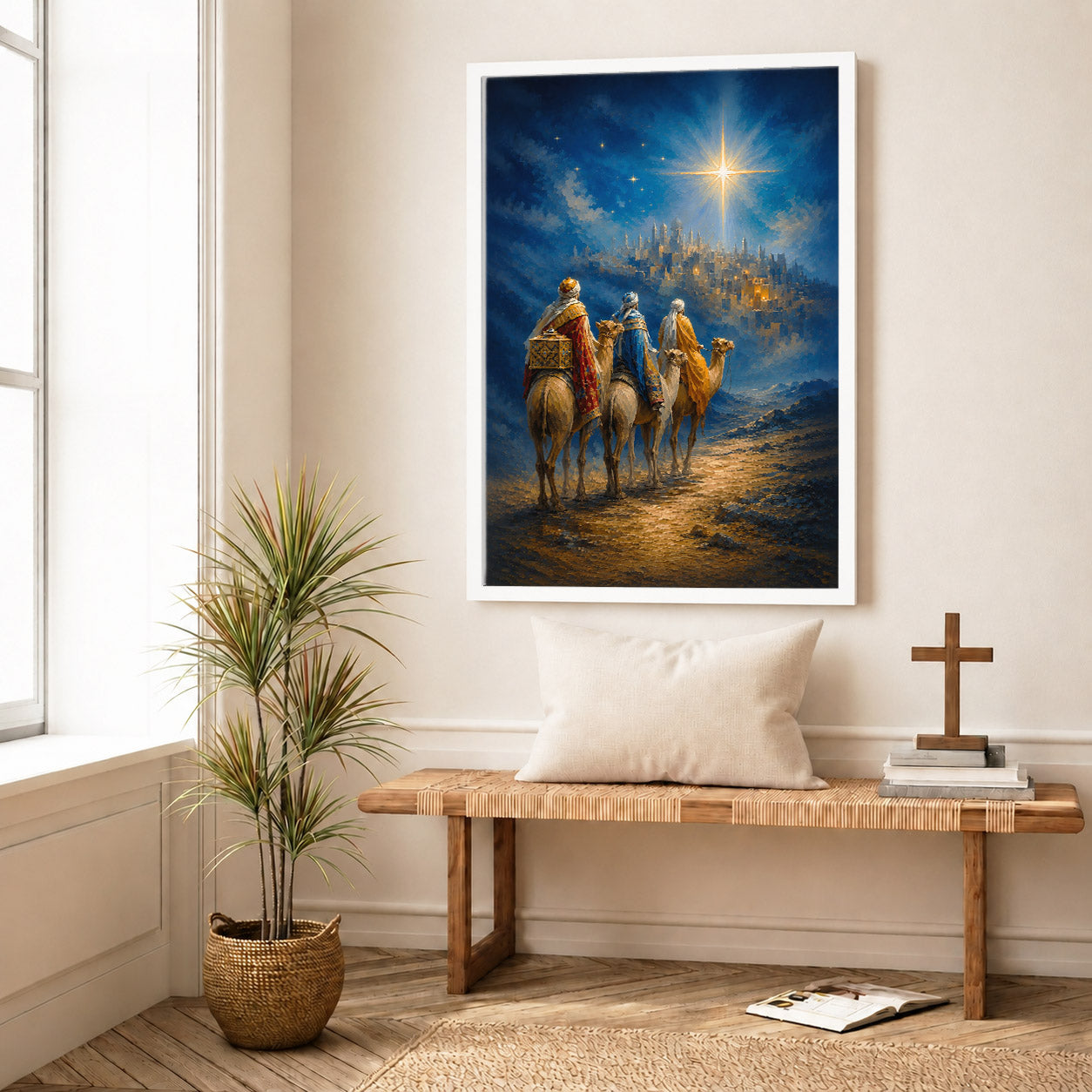 Three Wise Men Star of Bethlehem Christian Wall Art Poster/Canvas