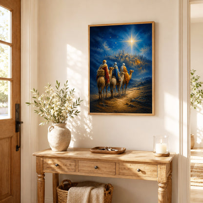 Three Wise Men Star of Bethlehem Christian Wall Art Poster/Canvas