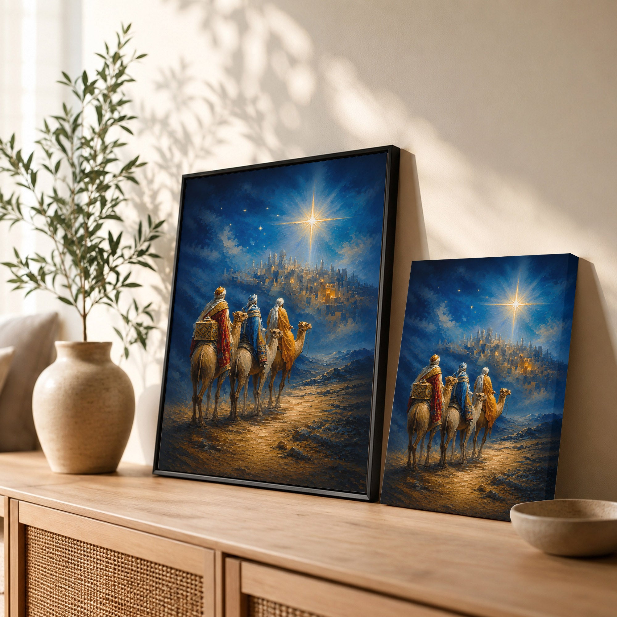 Three Wise Men Star of Bethlehem Christian Wall Art Poster/Canvas