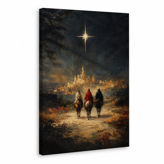 Three Wise Men Bethlehem Night Wall Art Poster/Canvas