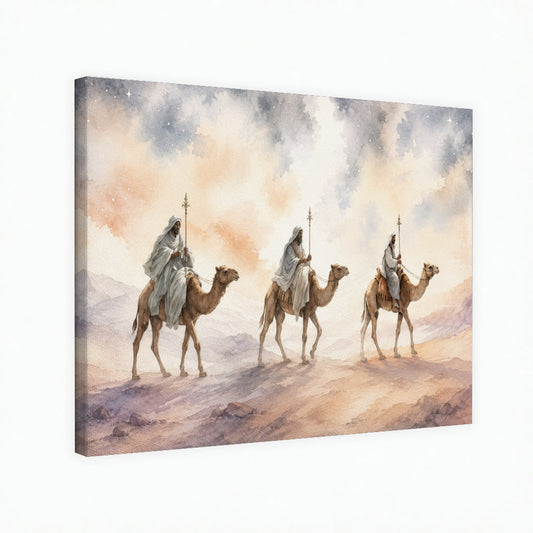 Watercolor Journey of the Magi Christian Wall Art Poster/Canvas