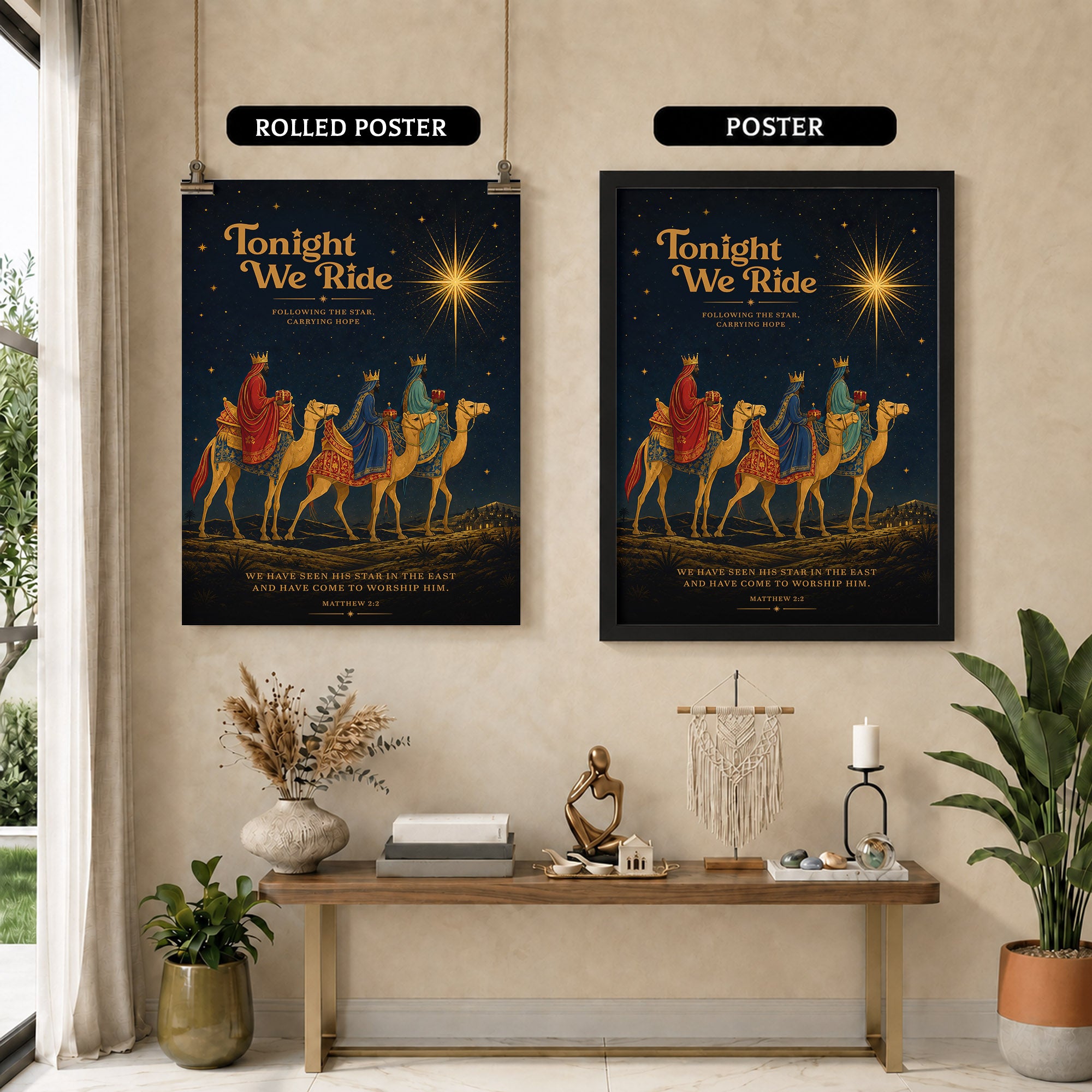 Tonight We Ride Three Wise Men Christian Wall Art Poster/Canvas