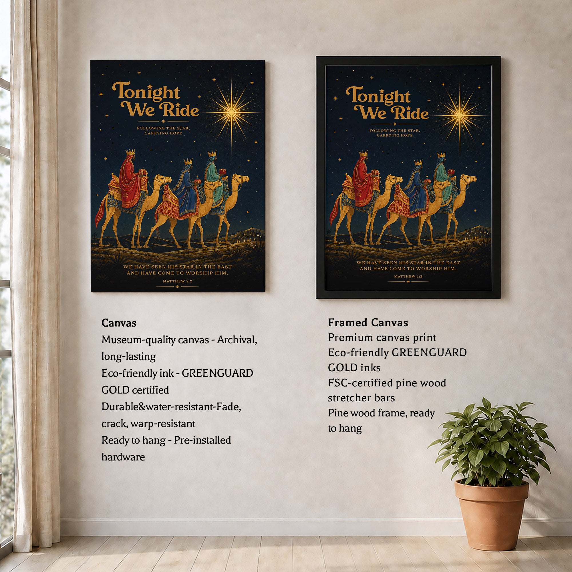 Tonight We Ride Three Wise Men Christian Wall Art Poster/Canvas
