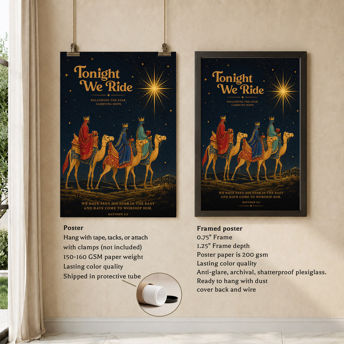 Tonight We Ride Three Wise Men Christian Wall Art Poster/Canvas