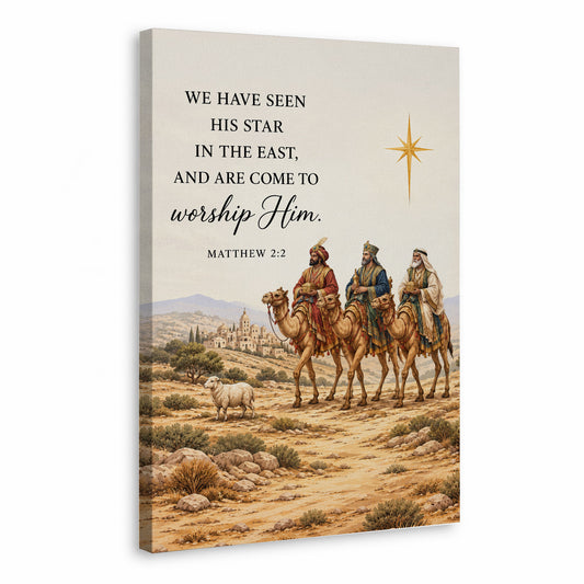 Come To Worship Him Matthew 2:2 Christian Wall Art Poster/Canvas