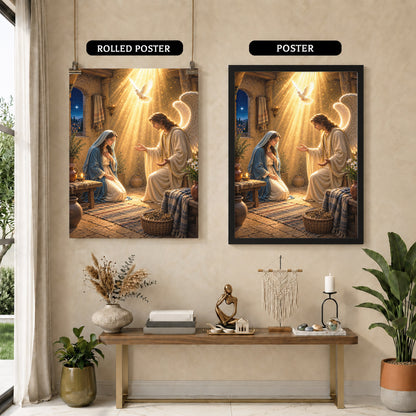 The Annunciation of Mary Christian Wall Art Poster/Canvas