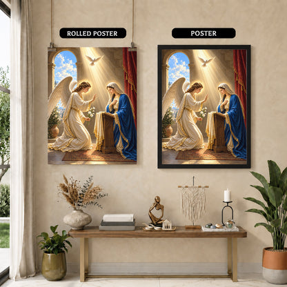 Gabriel and Mary Annunciation Christian Wall Art Poster/Canvas