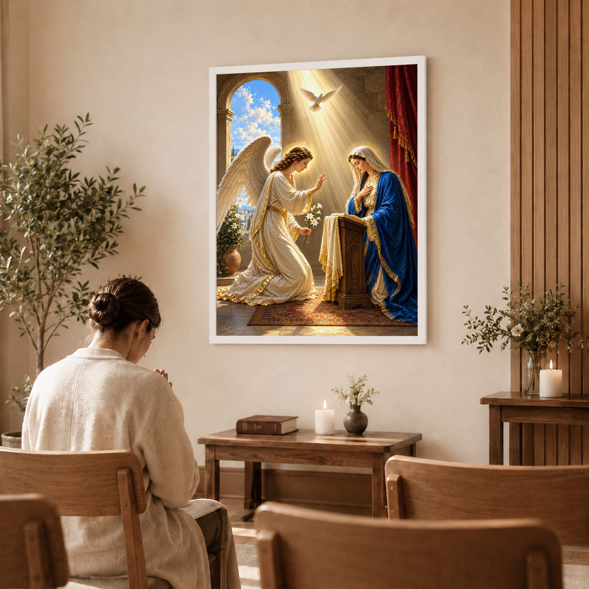 Gabriel and Mary Annunciation Christian Wall Art Poster/Canvas