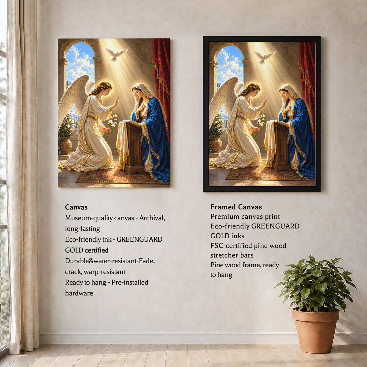Gabriel and Mary Annunciation Christian Wall Art Poster/Canvas