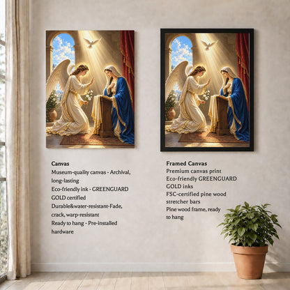 Gabriel and Mary Annunciation Christian Wall Art Poster/Canvas