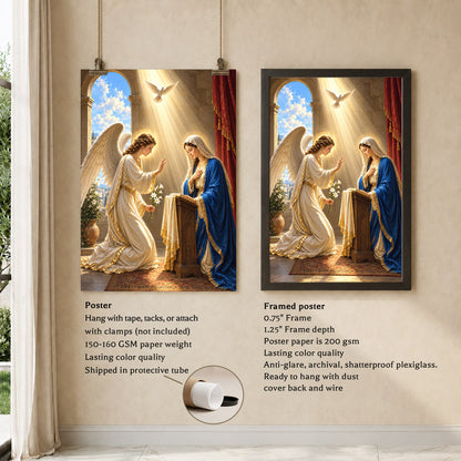Gabriel and Mary Annunciation Christian Wall Art Poster/Canvas
