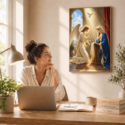 Gabriel and Mary Annunciation Christian Wall Art Poster/Canvas