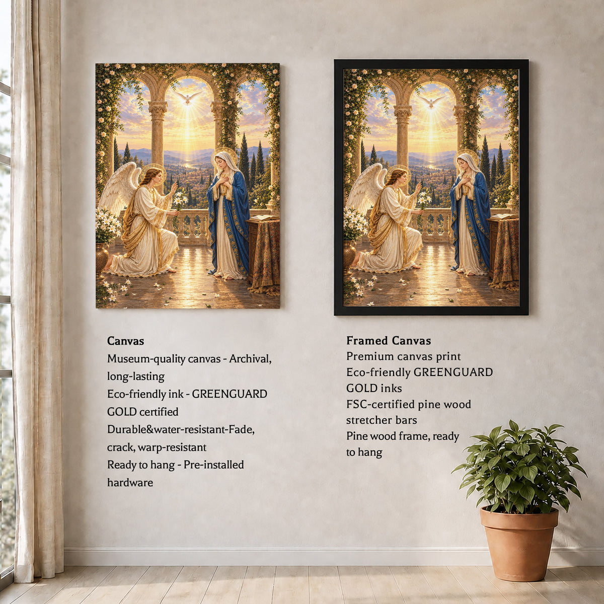Annunciation of Mary Christian Wall Art Poster/Canvas