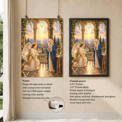 Annunciation of Mary Christian Wall Art Poster/Canvas