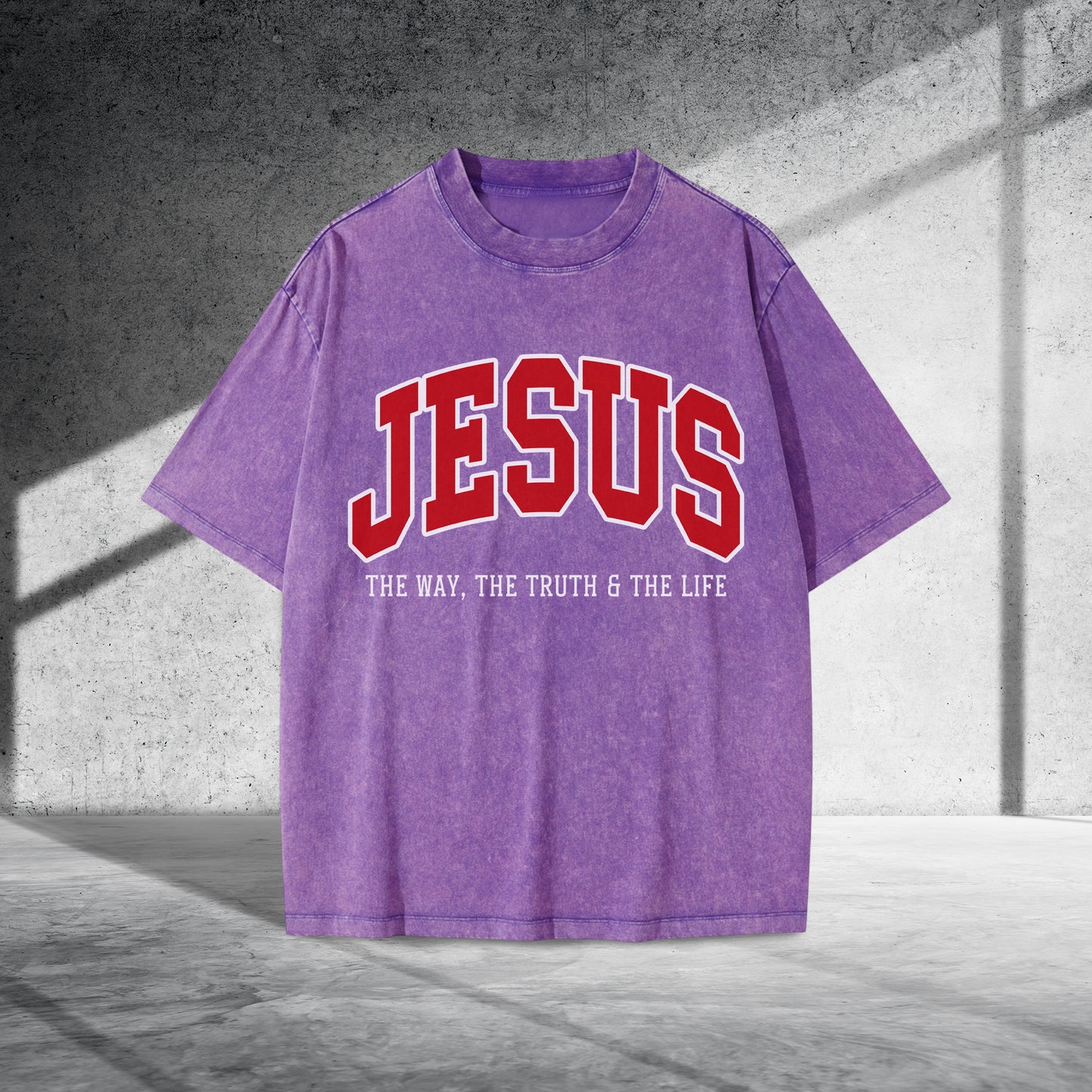 Jesus The Way The Truth & The Life Unisex Vintage Washed T-Shirt - Christian Faith Declaration