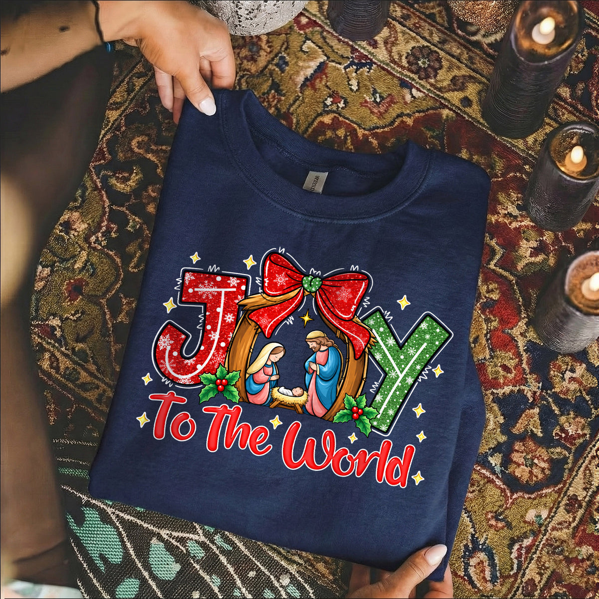 Joy To The World Christian Christmas – Unisex Tshirt / Hoodie / Sweatshirt