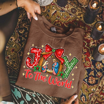 Joy To The World Christian Christmas – Unisex Tshirt / Hoodie / Sweatshirt