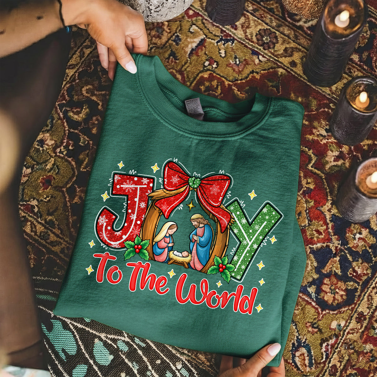 Joy To The World Christian Christmas – Unisex Tshirt / Hoodie / Sweatshirt