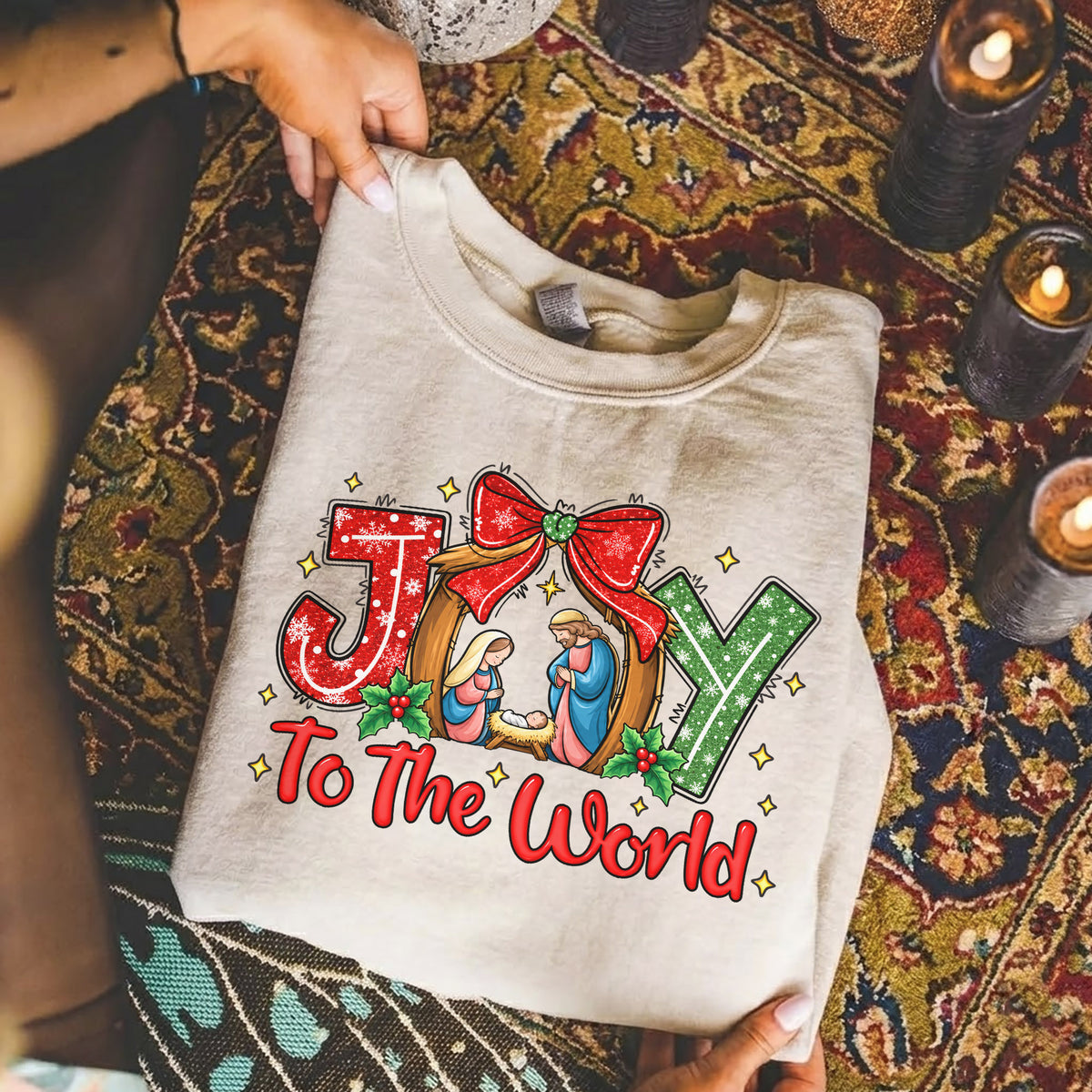 Joy To The World Christian Christmas – Unisex Tshirt / Hoodie / Sweatshirt