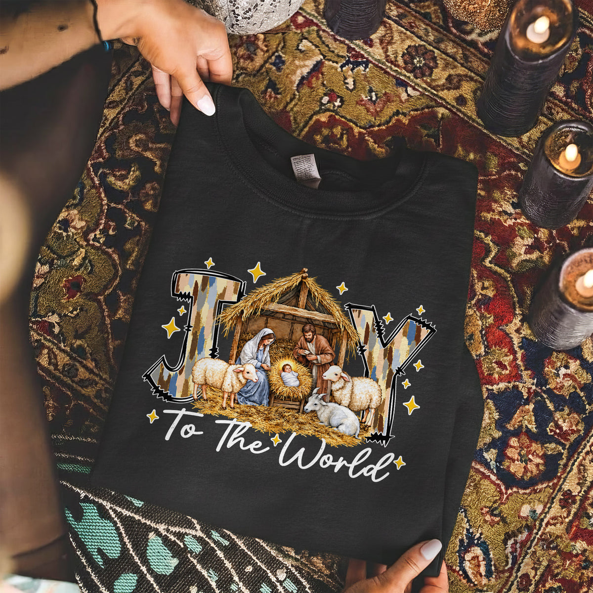 Joy To The World Nativity Christian – Unisex Tshirt / Hoodie / Sweatshirt