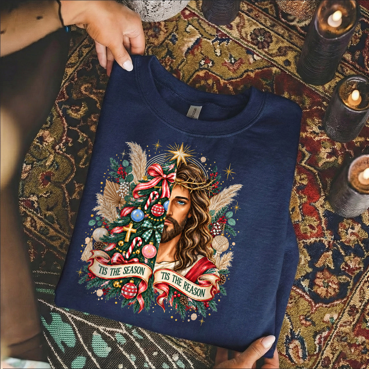 Jesus Is The Reason For The Season – Vintage Nativity Scene Christmas – Unisex T-Shirt / Hoodie / Sweatshirt