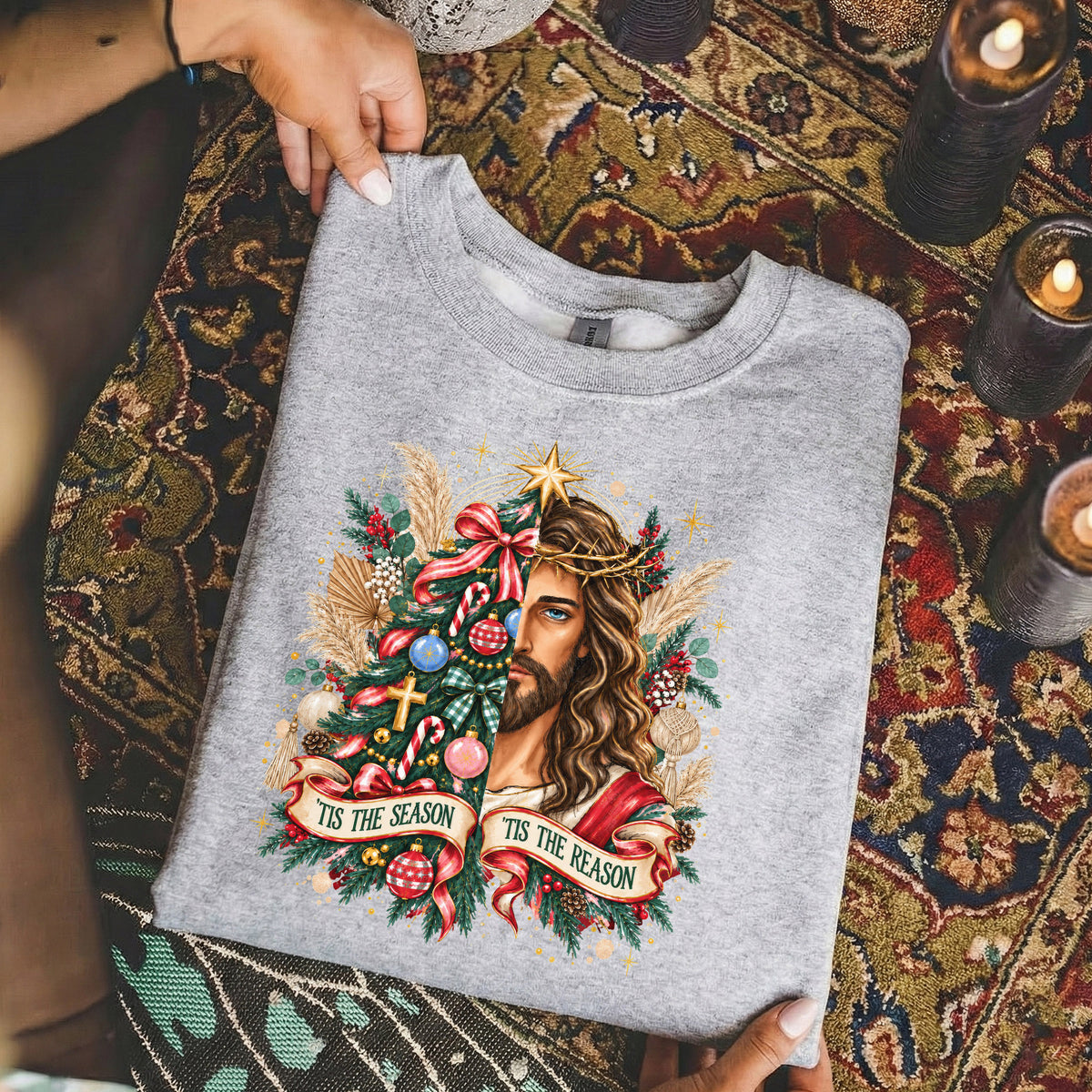 Jesus Is The Reason For The Season – Vintage Nativity Scene Christmas – Unisex T-Shirt / Hoodie / Sweatshirt