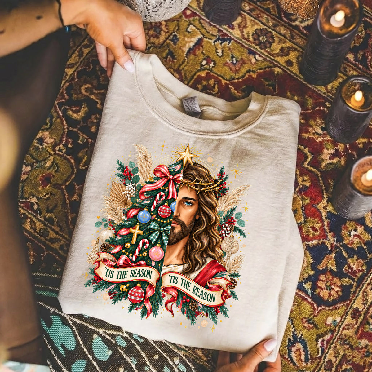 Jesus Is The Reason For The Season – Vintage Nativity Scene Christmas – Unisex T-Shirt / Hoodie / Sweatshirt