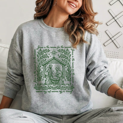 Jesus Is The Reason For The Season – Vintage Nativity Scene Christmas – Unisex T-Shirt / Hoodie / Sweatshirt