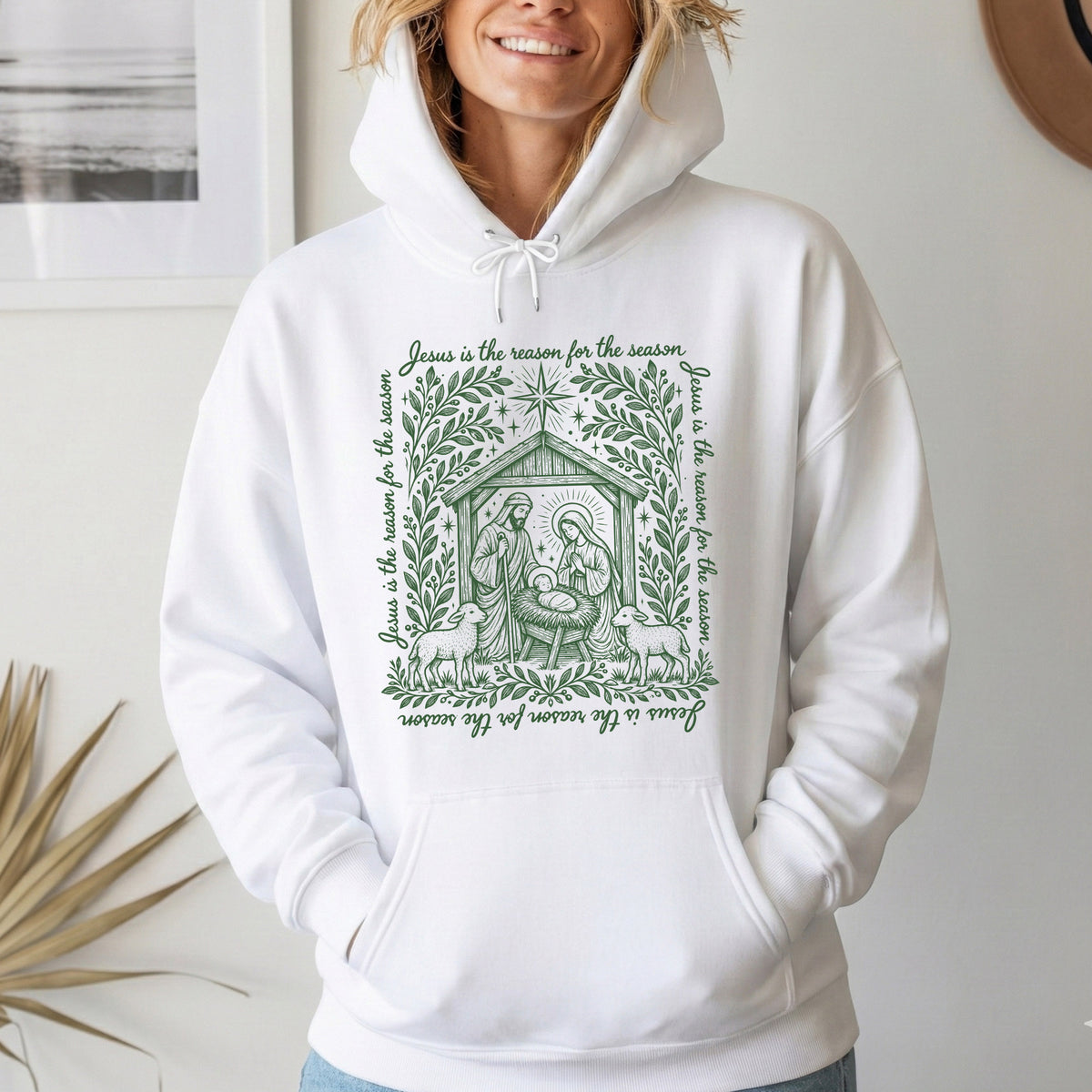 Jesus Is The Reason For The Season – Vintage Nativity Scene Christmas – Unisex T-Shirt / Hoodie / Sweatshirt