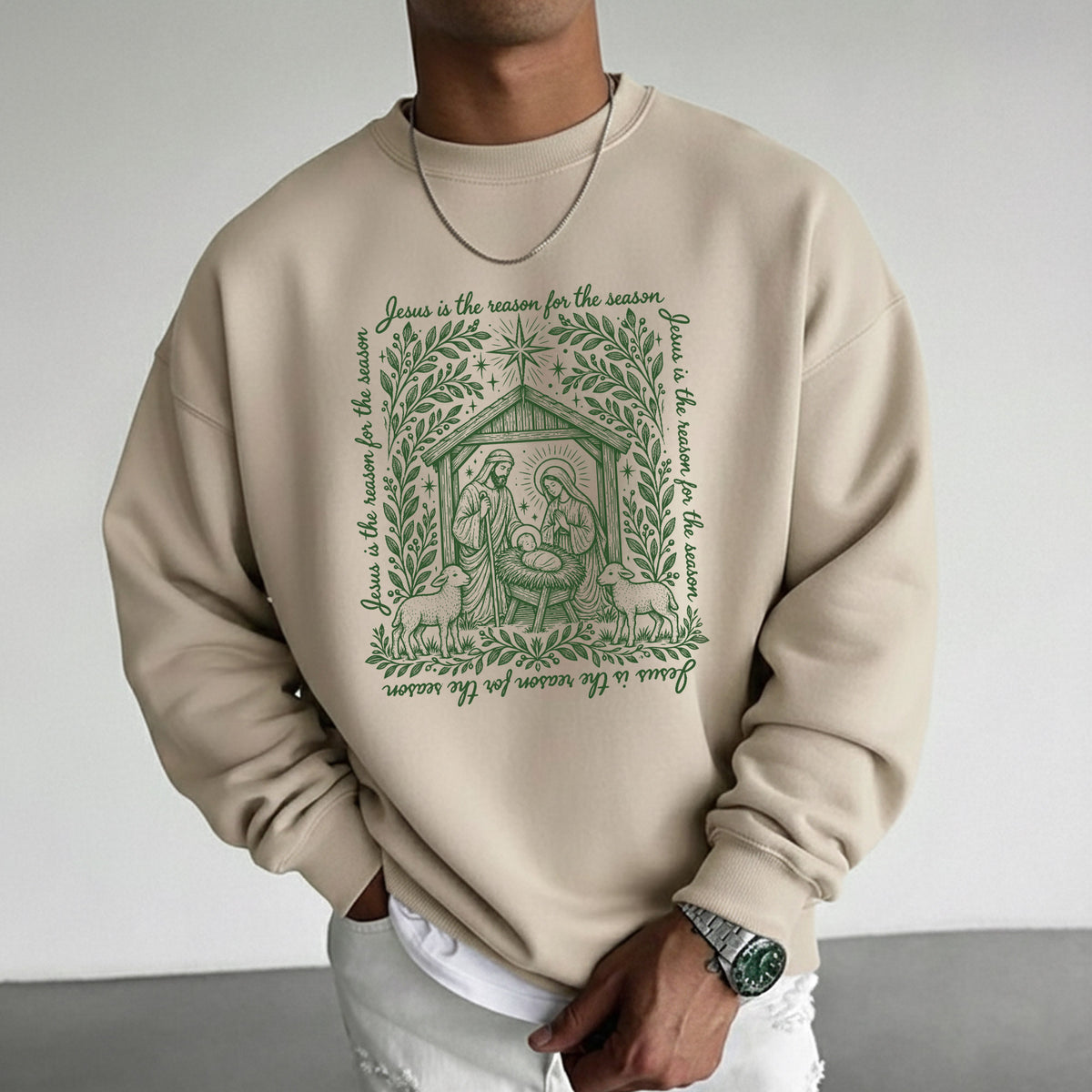 Jesus Is The Reason For The Season – Vintage Nativity Scene Christmas – Unisex T-Shirt / Hoodie / Sweatshirt