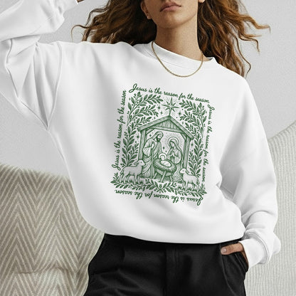 Jesus Is The Reason For The Season – Vintage Nativity Scene Christmas – Unisex T-Shirt / Hoodie / Sweatshirt