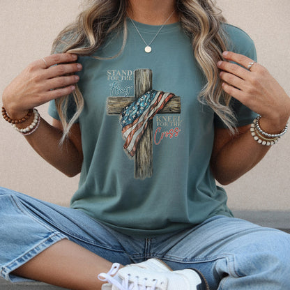 Stand for the Flag, Kneel for the Cross 2 - Hold Fast Faith - Unisex Tshirt / Hoodie / Sweatshirt