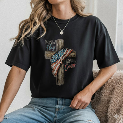 Stand for the Flag, Kneel for the Cross 2 - Hold Fast Faith - Unisex Tshirt / Hoodie / Sweatshirt