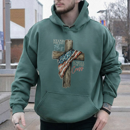 Stand for the Flag, Kneel for the Cross 2 - Hold Fast Faith - Unisex Tshirt / Hoodie / Sweatshirt